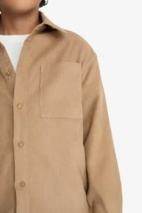 DeFacto Polo Neck Corduroy Long Sleeve Shirt Boy - Image 5