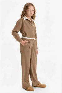 DeFacto Elastic Waist Wide Leg Trousers Girl