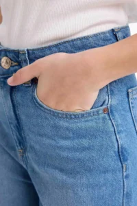 DeFacto 90's Wide Leg Wide Leg Jean Trousers Girls - Image 4