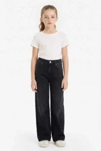DeFacto Straight Wide Wide Leg Jean Trousers Girl - Image 2
