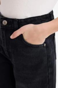 DeFacto Straight Wide Wide Leg Jean Trousers Girl - Image 4