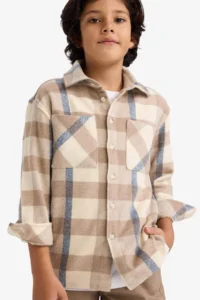 DeFacto 2 Piece Set Checked Shirt Trousers Boy - Image 4
