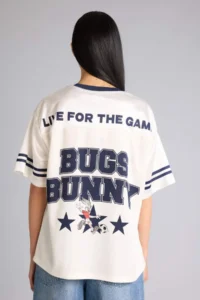 DeFacto Looney Tunes Oversized V-Neck Printed Short Sleeve T-Shirt - Image 5