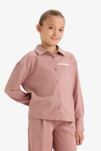 DeFacto Printed Long Sleeve Shirt Girls' - Image 3