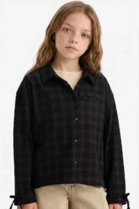 DeFacto Checkered Long Sleeve Shirt Girls'
