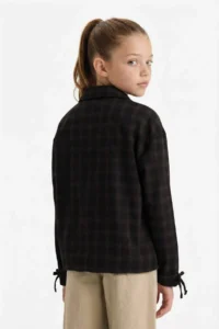 DeFacto Checkered Long Sleeve Shirt Girls' - Image 4