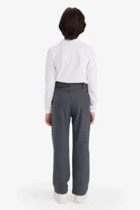 DeFacto Plain Hem Twill Pants Boys' - Image 5