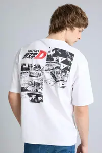 DeFacto Initial D Boxy Fit Printed Short Sleeve T-Shirt