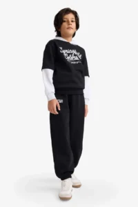 DeFacto Oversize Wide Fit Elastic Waist Printed Sweatpants Boy - Image 2