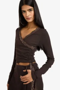 DeFacto Fitted Lace Detailed T-Shirt - Image 3