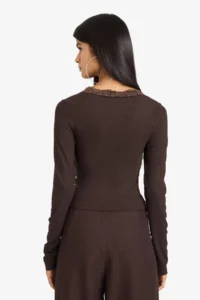 DeFacto Fitted Lace Detailed T-Shirt - Image 5