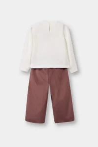 DeFacto Set of 2 Printed Sweatshirts Suede Trousers Baby Girl - Image 4