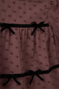 DeFacto New Year's Themed Polka Dot Bow Detailed Long Sleeve Tulle Dress for Baby Girl - Image 5