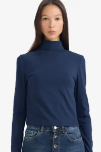 DeFacto Fitted Turtleneck Modal Long Sleeve T-Shirt