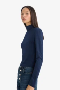 DeFacto Fitted Turtleneck Modal Long Sleeve T-Shirt - Image 3