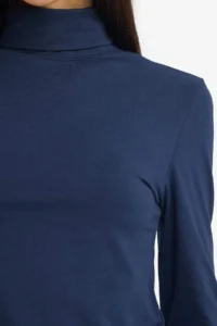 DeFacto Fitted Turtleneck Modal Long Sleeve T-Shirt - Image 4