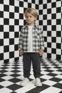 DeFacto Checked Flannel Long Sleeve Shirt Baby Boy - Image 2