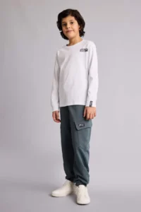 DeFacto Elastic Waist Cargo Pocket Jogger Sweatpants Boy