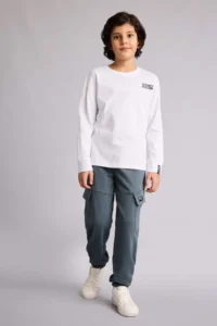 DeFacto Elastic Waist Cargo Pocket Jogger Sweatpants Boy - Image 2