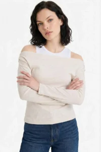 DeFacto Slim Fit Double Layer Rib T-Shirt