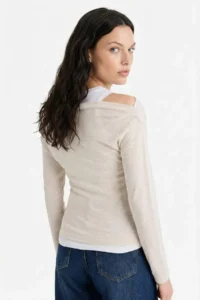 DeFacto Slim Fit Double Layer Rib T-Shirt - Image 4