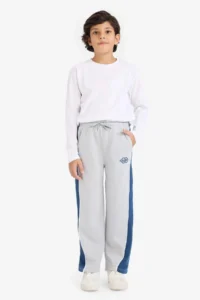 DeFacto Wide Leg Elastic Waist Printed Sweatpants Boy