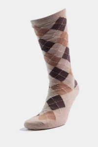 DeFacto Women's 2-Piece Argyle Patterned Cotton Knee-Cuff Socks - Image 3
