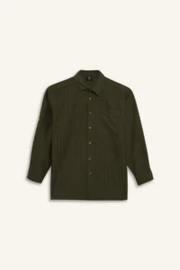 DeFacto Oversize Shirt Collar Striped Poplin Long Sleeve Shirt Boy