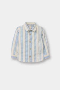 DeFacto Baby Boy Striped Linen Blend Long Sleeve Shirt