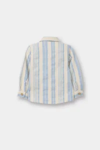 DeFacto Baby Boy Striped Linen Blend Long Sleeve Shirt - Image 3