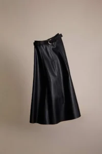 DeFacto A Cut Faux Leather Midi Skirt - Image 4