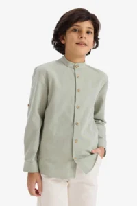 DeFacto Boys' Dog collar Long Sleeve Shirt - Image 3