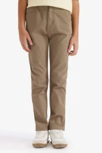 DeFacto Regular Fit Straight Leg Gabardine Trousers Boy - Image 2