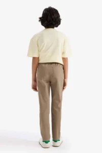 DeFacto Regular Fit Straight Leg Gabardine Trousers Boy - Image 4
