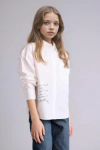 DeFacto Printed Poplin Shirt Girls' - Image 3