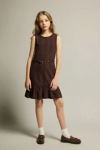 DeFacto Girls' Dress G6894A8/BN130 BROWN