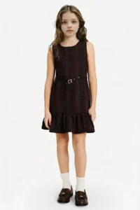DeFacto Girls' Dress G6894A8/BN130 BROWN - Image 2