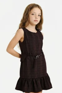 DeFacto Girls' Dress G6894A8/BN130 BROWN - Image 3