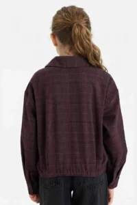 DeFacto Velvet Zippered Jacket Girls' - Image 6