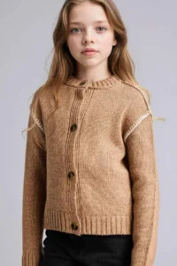 DeFacto Embroidered Crew Neck Cardigan Girls' - Image 3