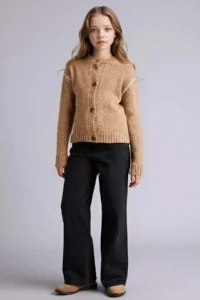 DeFacto Embroidered Crew Neck Cardigan Girls' - Image 4