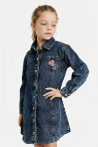 DeFacto Girls' Long Sleeve Jeans Dress - Image 3