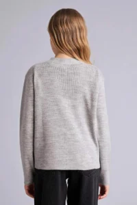 DeFacto V-neck Fiyonk buttoned Cardigan Girls' - Image 5