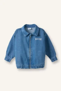 DeFacto Zippered Embroidered Denim Jacket for Baby Boy - Image 3