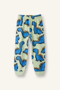 DeFacto 100% Cotton Dinosaur Patterned Elastic Waist Pajama Set for Baby Boy - Image 3