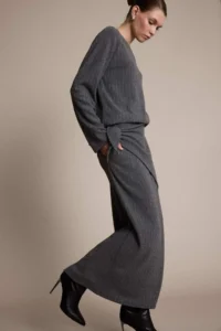 DeFacto A-Line Normal Waist Ribbed Camisole Midi Skirt - Image 2
