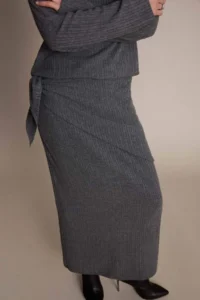 DeFacto A-Line Normal Waist Ribbed Camisole Midi Skirt - Image 3