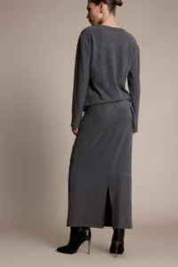 DeFacto A-Line Normal Waist Ribbed Camisole Midi Skirt - Image 4