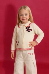 DeFacto Embroidered Big Collar Cardigan Baby Girl