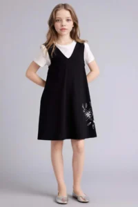 DeFacto Set of 2 T-Shirt Embroidered Dress Girls
